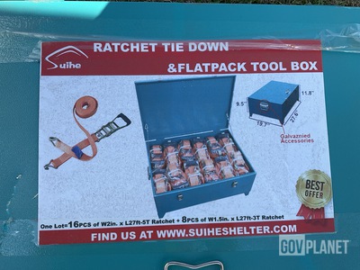 Suihe Ratchet Tie Down Set w/Flatpack Tool Box