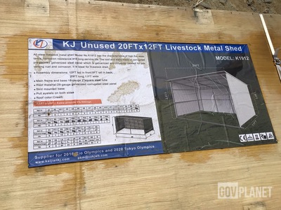 KJ K1912 Livestock Metal Shed - Unused