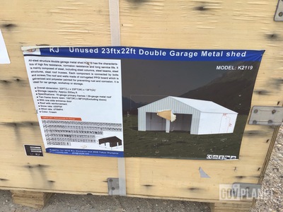 KJ K2119 Double Garage Metal Shed - Unused