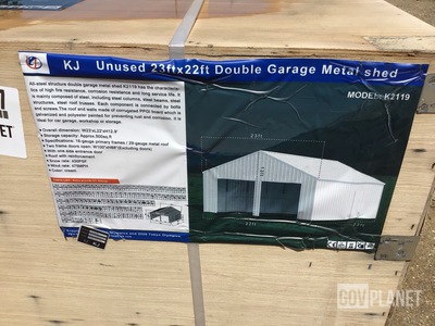 KJ K2119 Double Garage Metal Shed - Unused