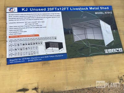 KJ K1912 Livestock Metal Shed - Unused