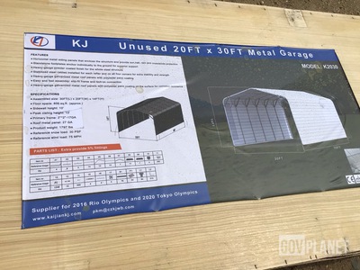 KJ K2030 Metal Garage - Unused