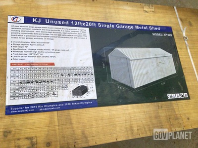 KJ K1220 Single Garage Metal Shed - Unused