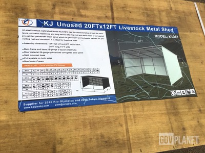 KJ K1912 Livestock Metal Shed - Unused