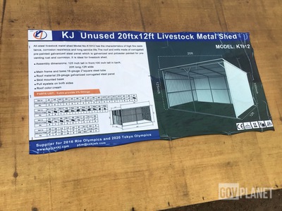KJ K1912 Livestock Metal Shed - Unused