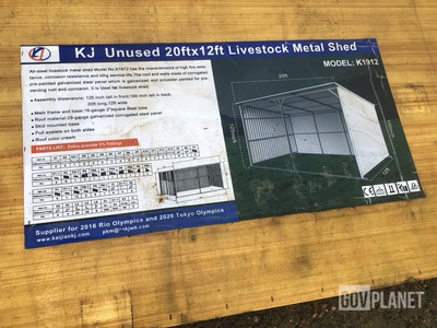 KJ K1912 Livestock Metal Shed - Unused