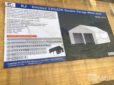 KJ K2119 Double Garage Metal Shed - Unused