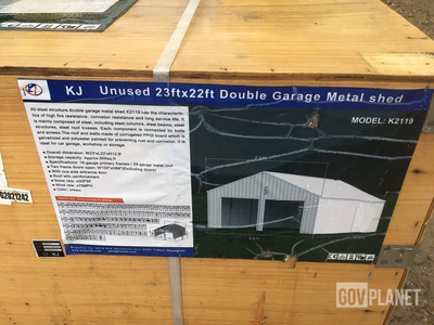 KJ K2119 Double Garage Metal Shed - Unused