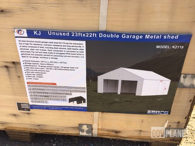 KJ K2119 Double Garage Metal Shed - Unused