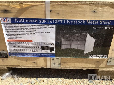 KJ K1912 Livestock Metal Shed - Unused