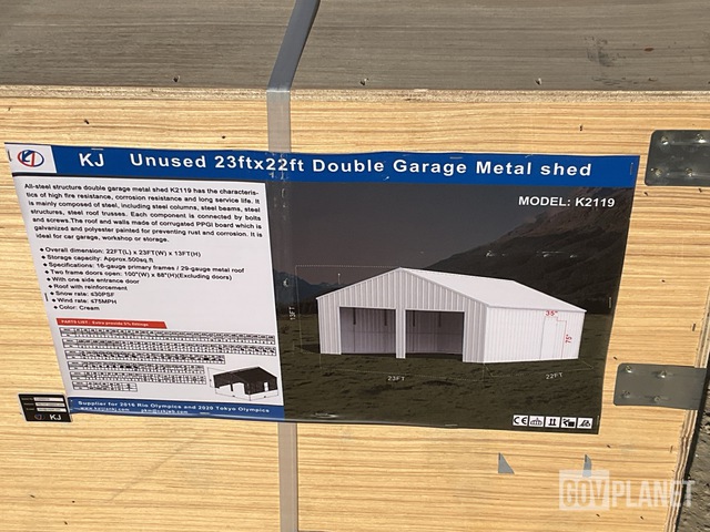 Surplus KJ K2119 Double Garage Metal Shed - Unused in Abilene
