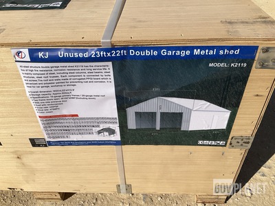 KJ K2119 Double Garage Metal Shed - Unused