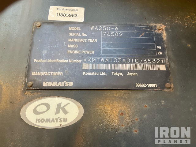 CARGADOR FRONTAL 2012 KOMATSU WA2506