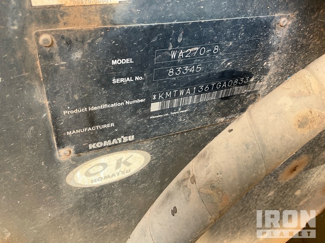 CARGADOR FRONTAL 2017 KOMATSU WA2708