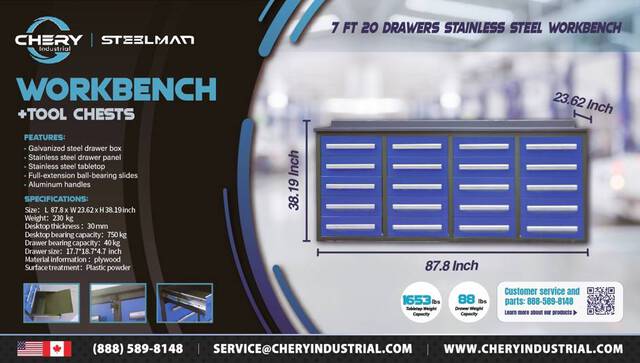 Steelman 7FT-20D Tool Cabinet (Unused)