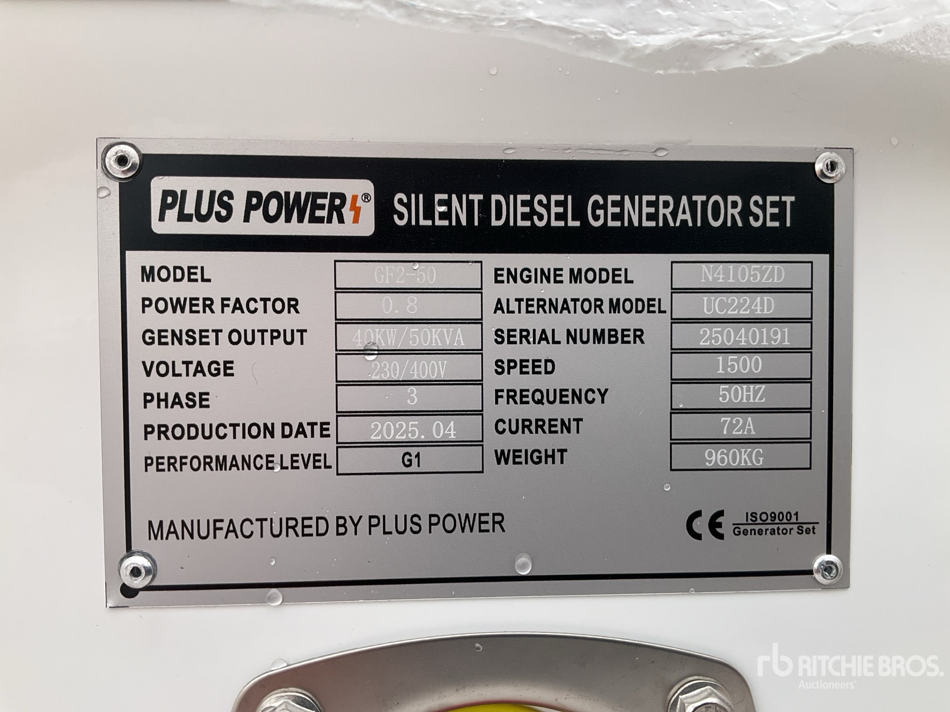 2025 Plus Power GF2-50 Generator Set (Unused)