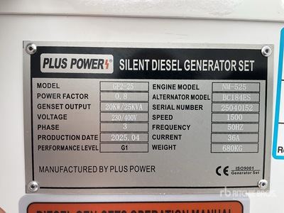 2025 Plus Power GF2-25 Generator set (Unused)