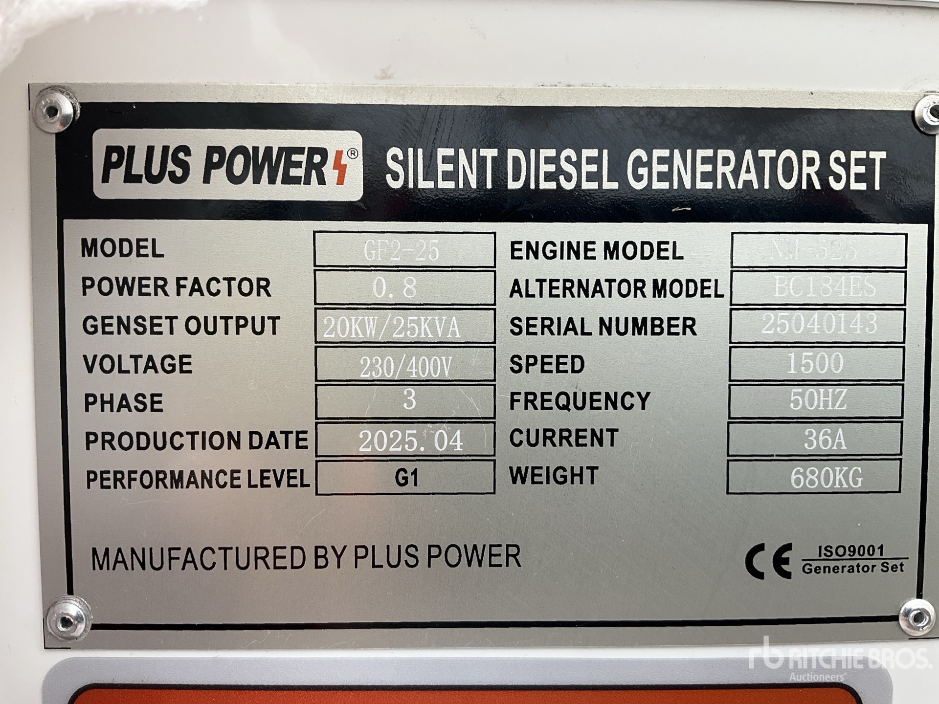 2025 Plus Power GF2-30 Generador    (Unused)