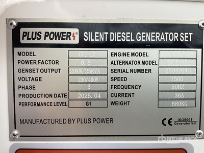 2025 Plus Power GF2-30 Generator set (Unused)