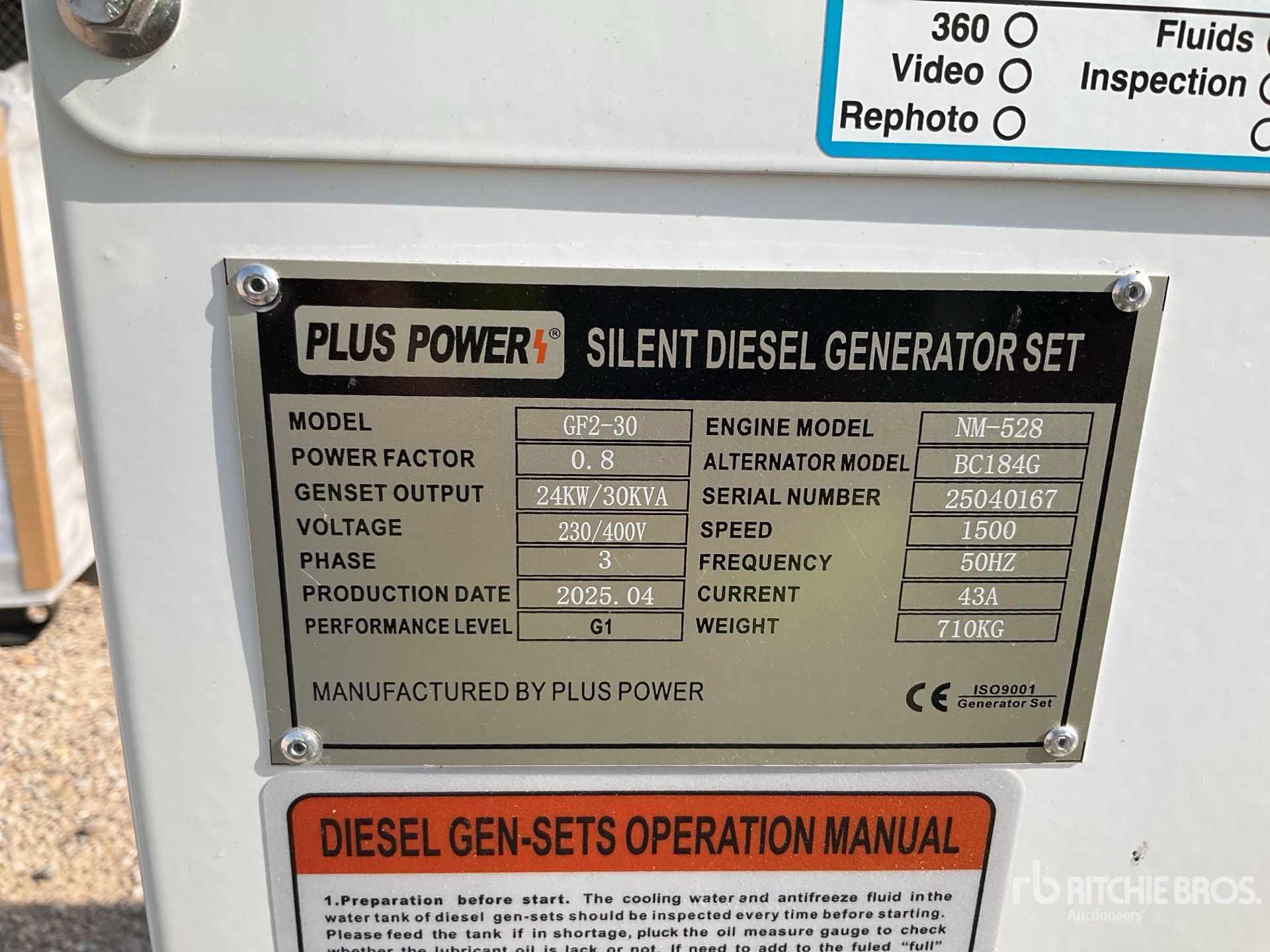 2025 Plus Power GF2-30 مولد (Unused)
