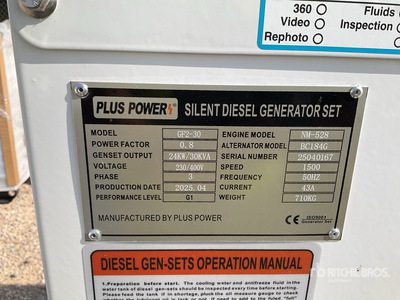 2025 Plus Power GF2-30 مولد (Unused)