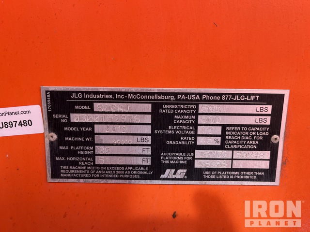 ELEVADOR ARTICULADO 2012 JLG 4WD 800AJ