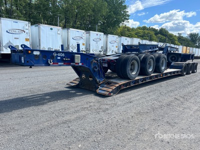 1997 Elgin ESN50 Tri/A Lowboy Trailer W/ 2000 Tri/A Jeep and S/A Pin On Booster