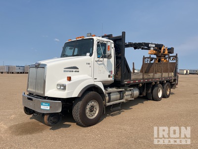 Rotobec MT26 7400 lb Articulated Boom on 2011 Western Star 4900SA 6x4 Hi-Rail Flatbed Truck with Crane