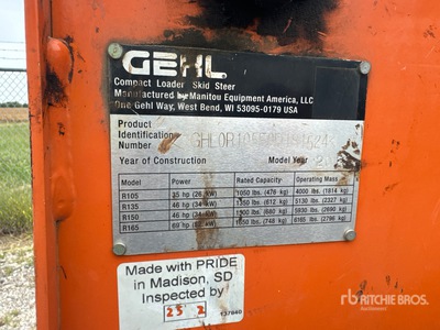2018 Gehl R105 Skid Steer Loader