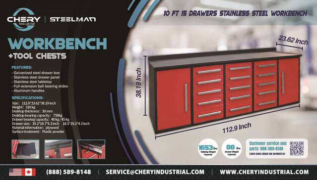 Steelman 10FT-15D-2 Tool Cabinet (Unused)