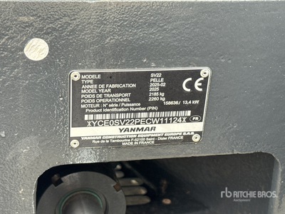 2025 Yanmar SV22 Mini Excavadora (Unused)
