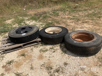 (2) Kaiyuan 11R22.5 & (1) Firestone 10R22.5 Tires w/Wheels