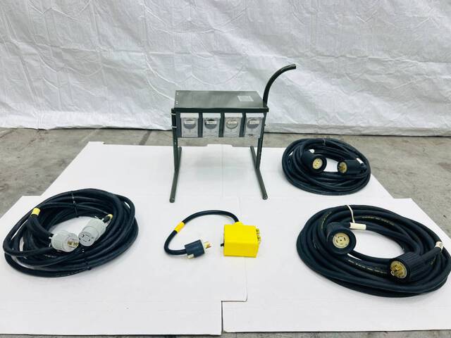 Power Distribution Feed Through Panel w/ NEMA Cords & Adapter