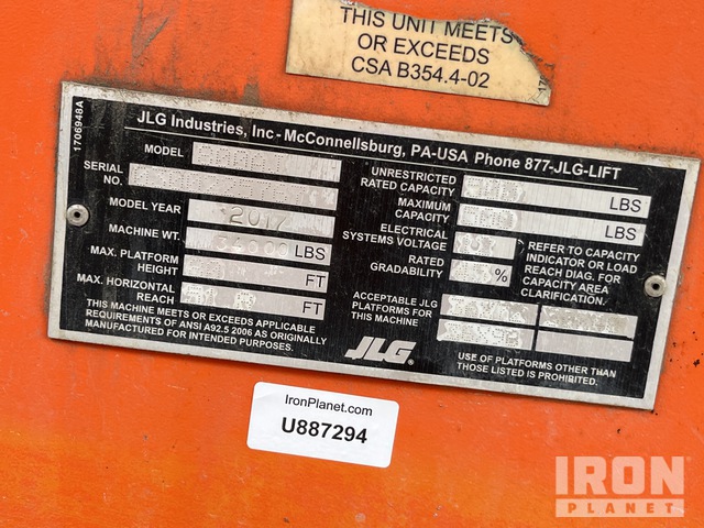 ELEVADOR ARTICULADO 2017 JLG 4WD 800AJ