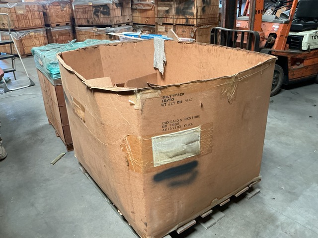 Quantity of (2) Crates of Decontaminating Apparatus Containers, Brackets, Mixed Canisters