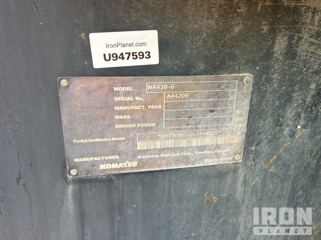CARGADOR FRONTAL 2008 KOMATSU WA4506
