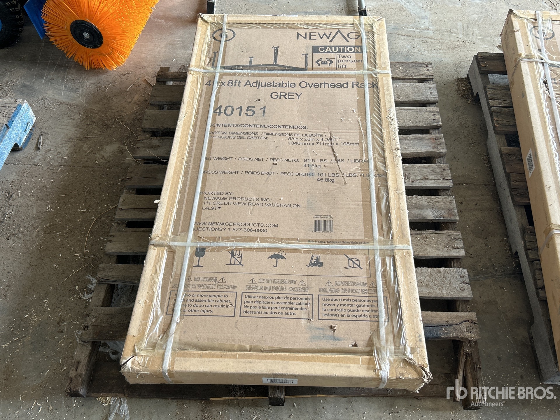 New Age Adjustable Overhead 4 ft x 8 ft Storage Rack (Unused)