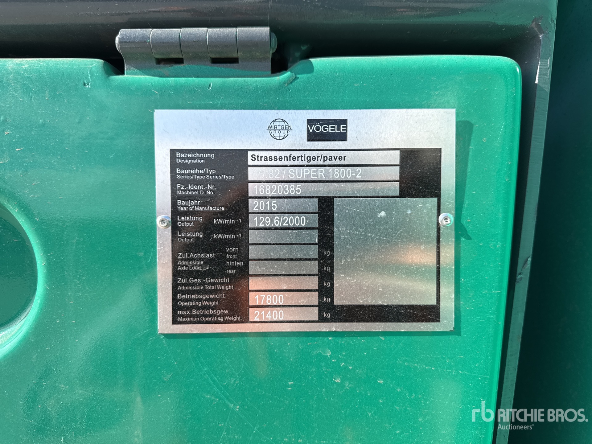 2015 Vogele Super 1800-2 Track Finisseur Sur Chenilles Asfalteermachine