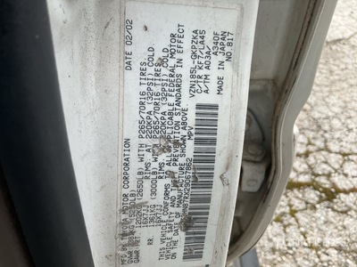 2002 Toyota 4 runner Limited 4WD SUV (Inoperable)