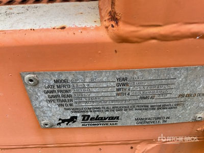 2013 Delavan 6000 T/A Car Carrier Trailer (Inoperable)