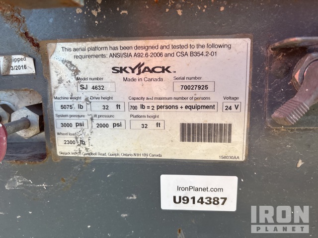 ELEVADOR TIJERA 2016 SKYJACK SJIII4632