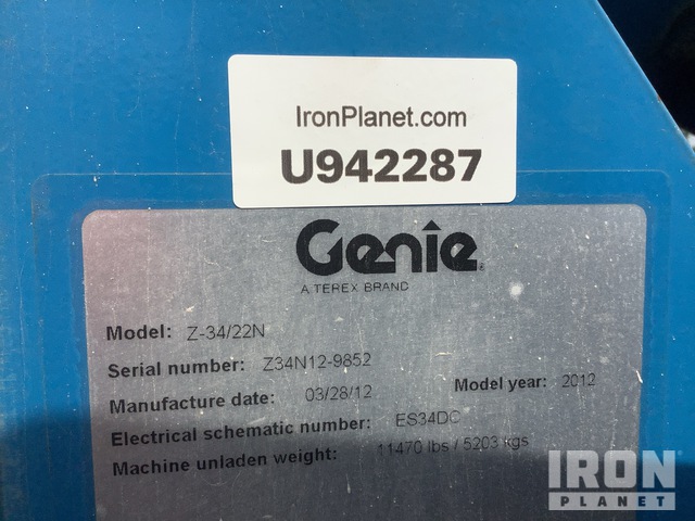 ELEVADOR ARTICULADO 2012 GENIE Z3422N