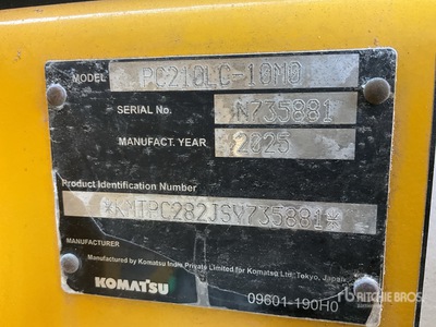 2025 Komatsu PC210LC-10M0 Tracked Excavator (Unused)