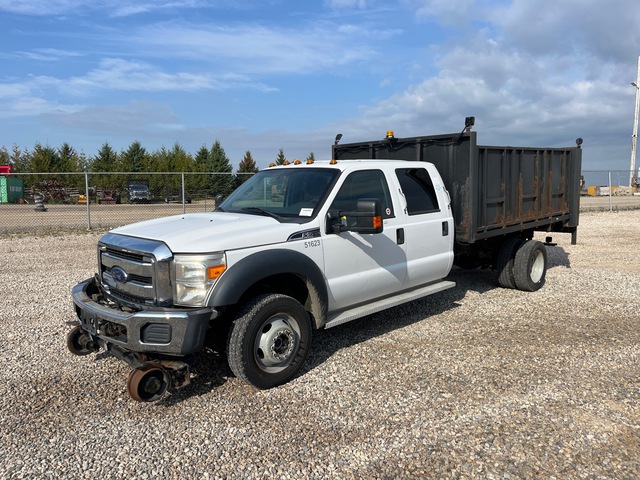 2015 Ford F550 XLT 4x4 Crew Cab Hi-Rail Flatbed Truck
