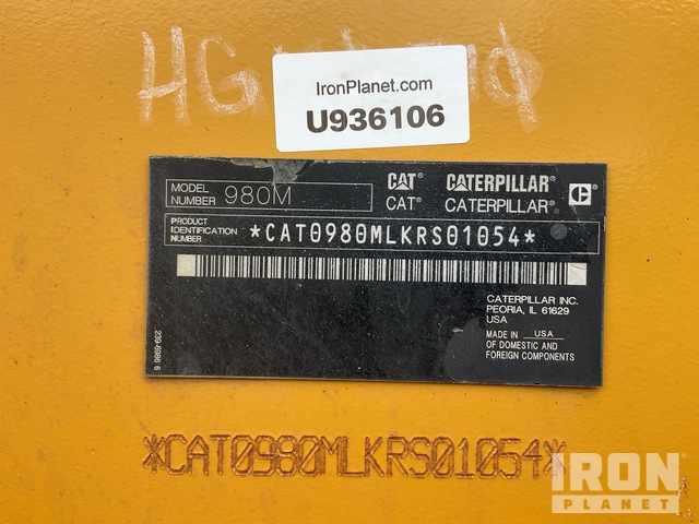 CARGADOR FRONTAL 2015 CATERPILLAR 980M