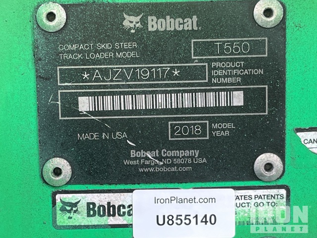 MINI CARGADOR SOBRE ORUGAS 2018 BOBCAT T550