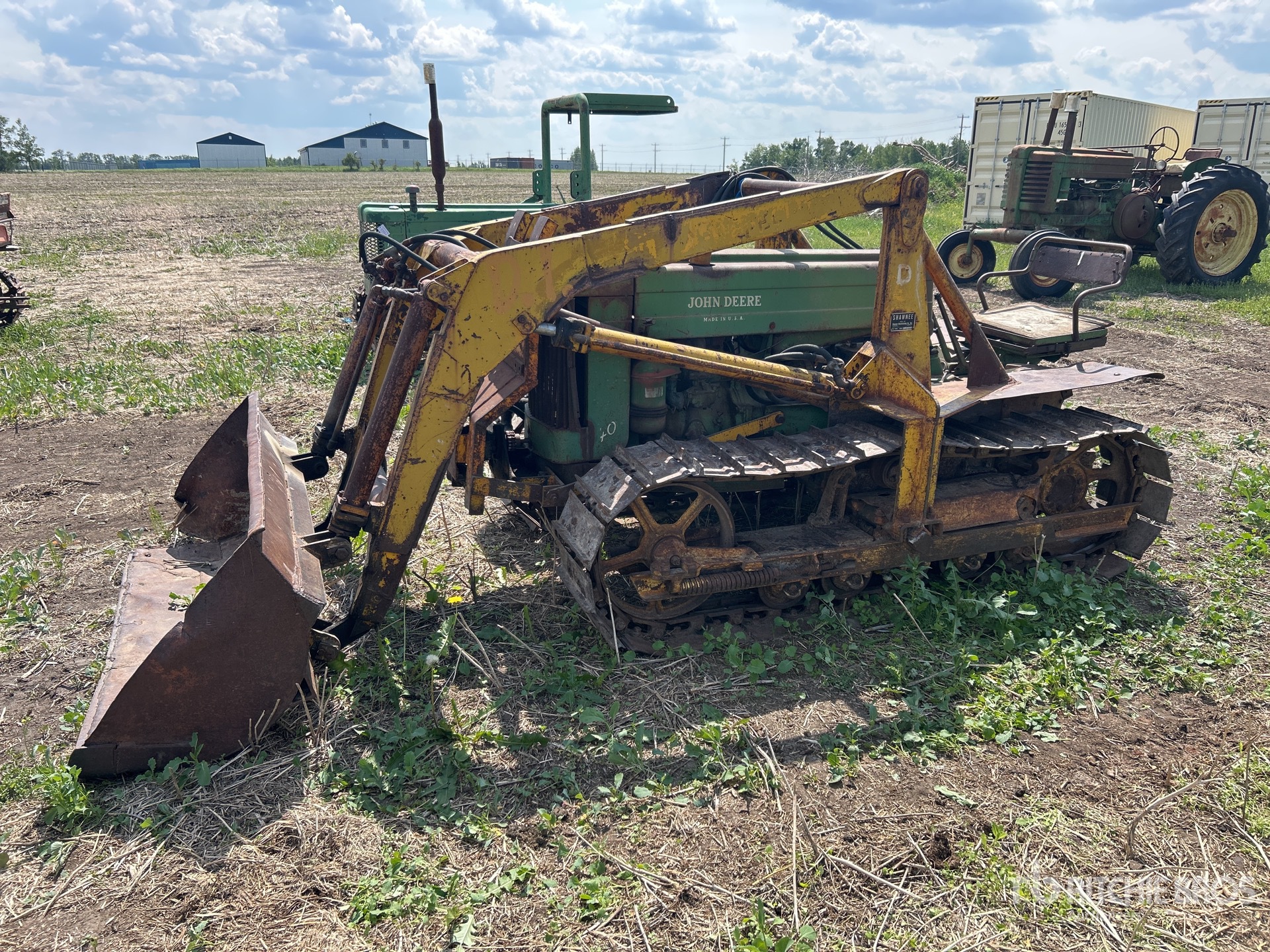 1955 John Deere 40C Pala cargadora de cadenas