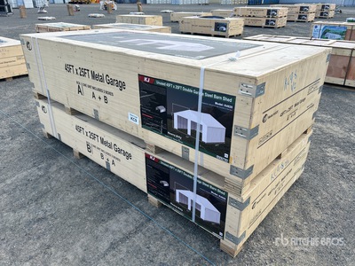 KJ K4525 45 ft x 25 ft x 14 ft Metal Garage Divers - Structure portative (Unused)