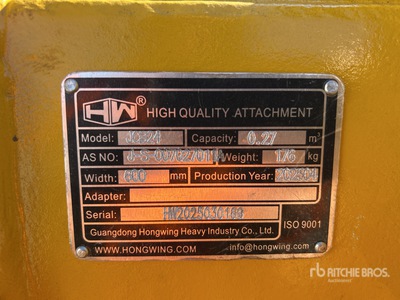 2025 Hongwing Excavator Bucket - Fits JCB (Unused)