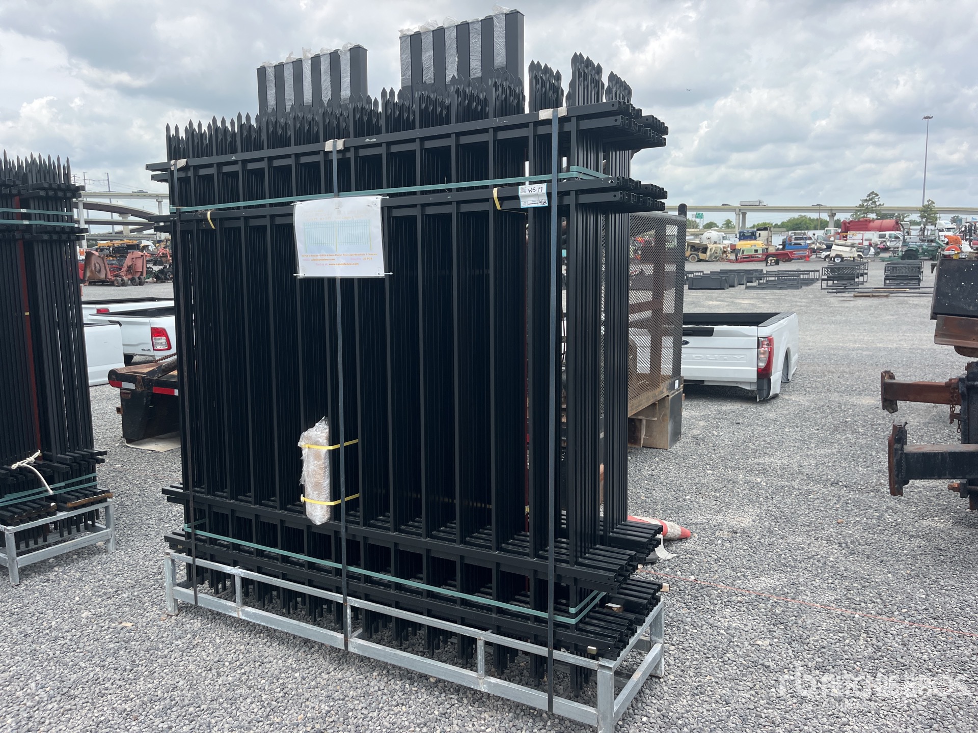 Quantity of (20) 7 ft x 8 ft Powder Coated Wrought Iron Site Fence (Unused)